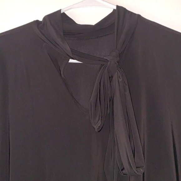 Nine West Black Long Sleeve Blouse With Tie Neck Detail XXL Polyester Spandex - Picture 4 of 9